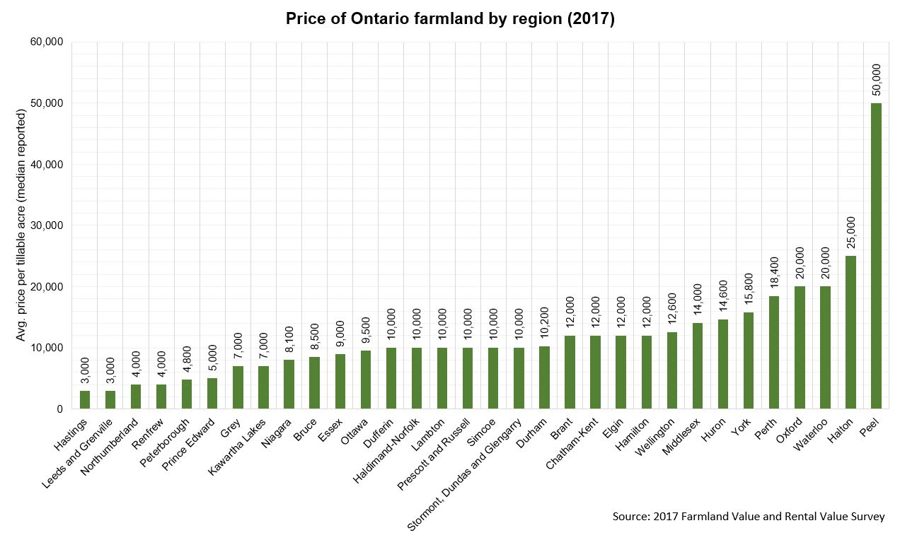 Understanding regional farmland prices across Ontario